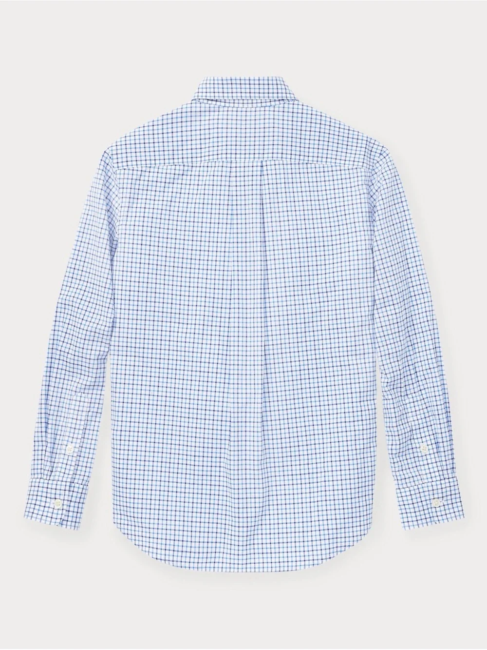 Ralph Lauren Men's Blue and White Checked Button-Down Shirt